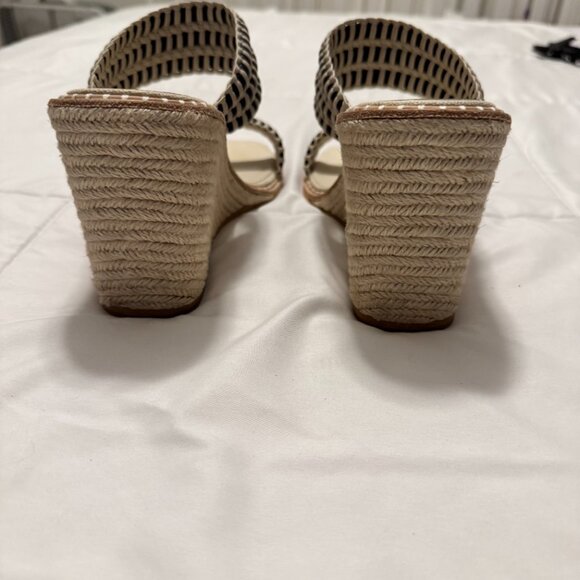 Dolce Vita Wedges Black/Nude Woven Leather Straps Sz 10 - Picture 11 of 14